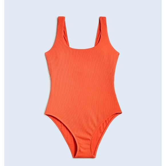 Madewell Ribbed Scoop Neck One Piece Swimsuit US Women's M New - Picture 1 of 8